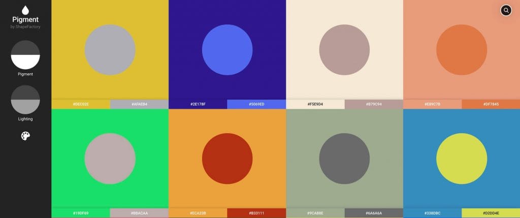 color palette inspiration by shapefactory