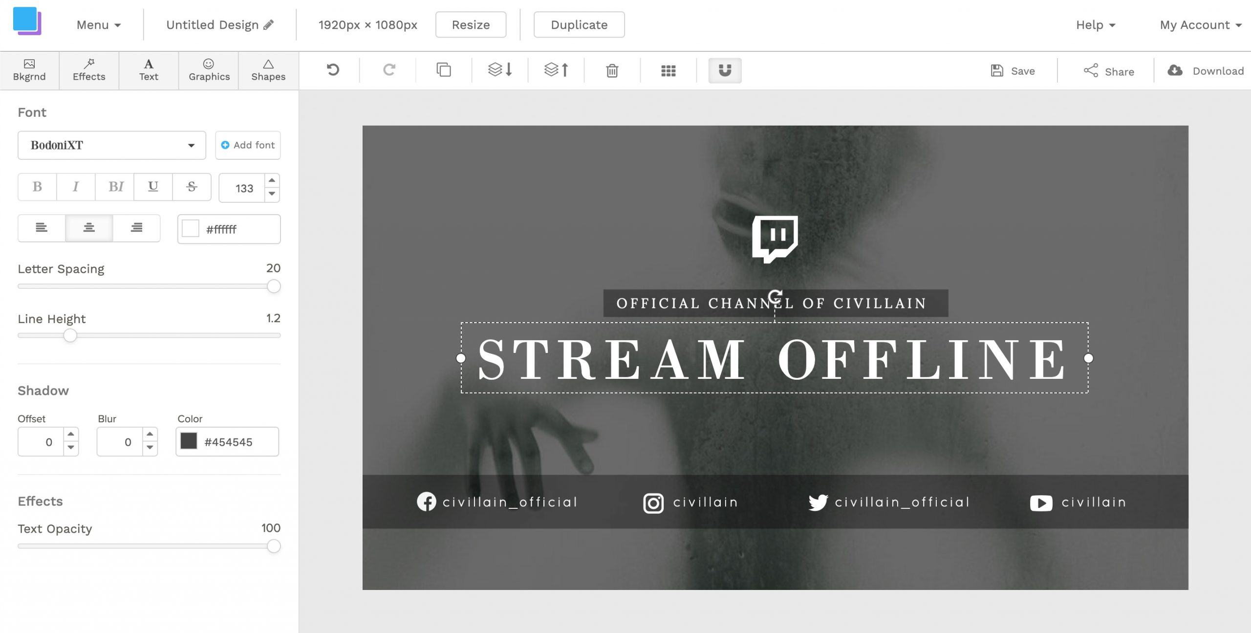 Twitch offline banner graphic