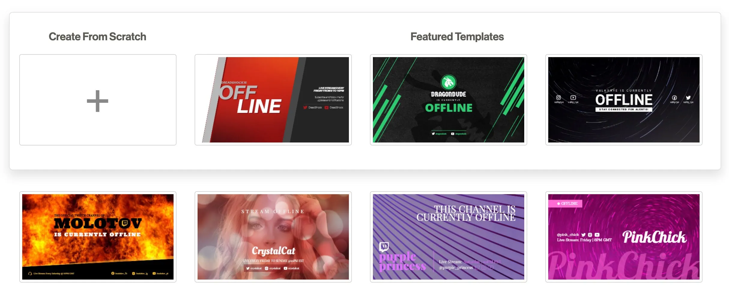 Twitch offline banner templates