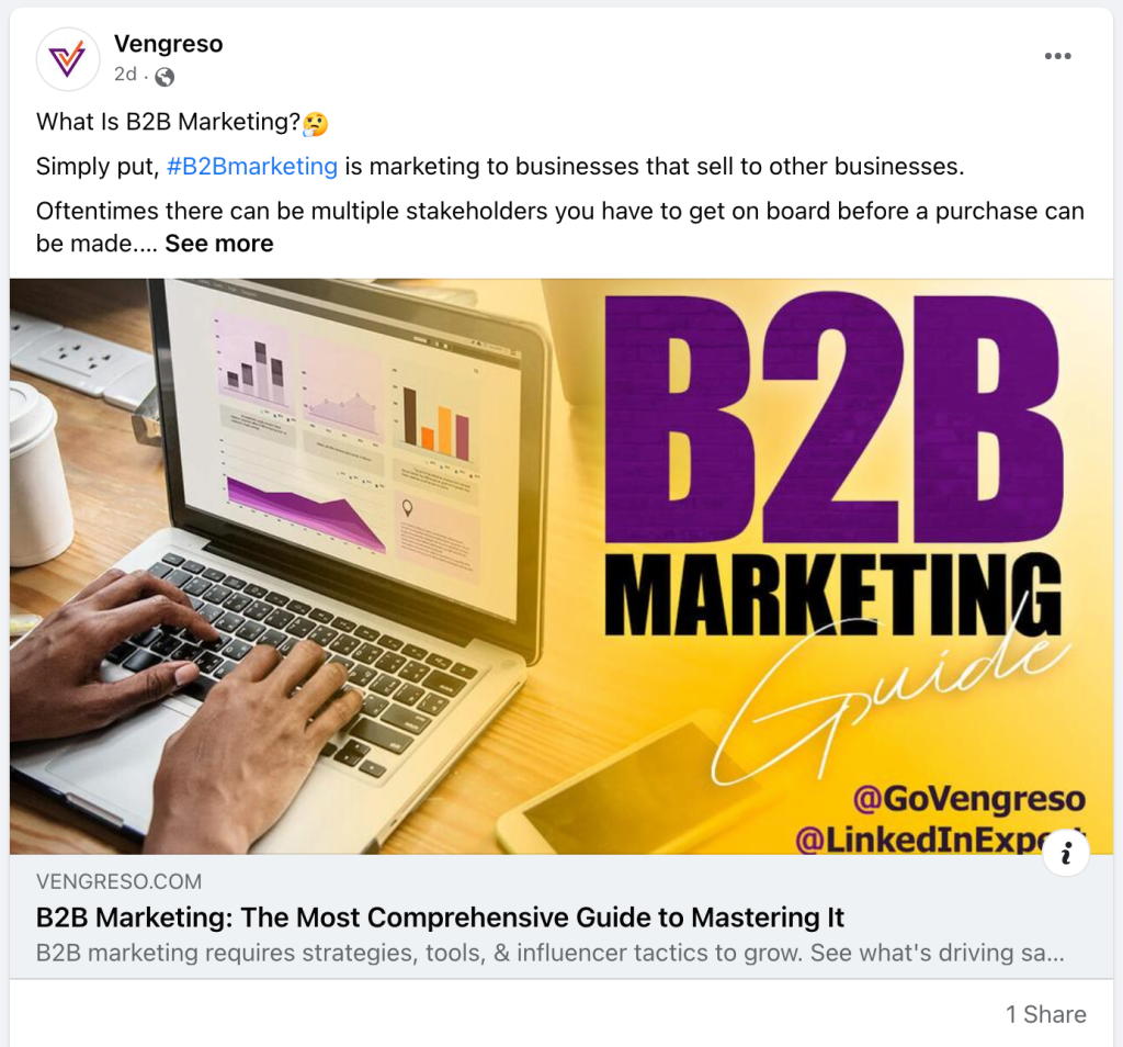 b2b marketing post example