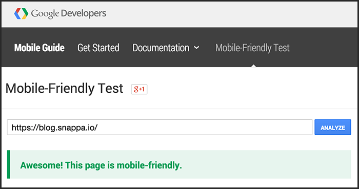 Google mobile friendly test