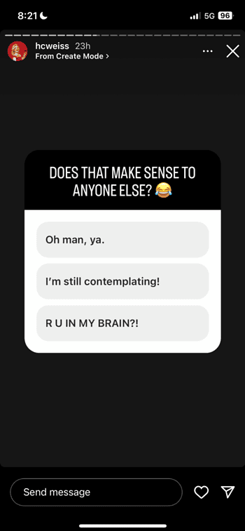 instagram story question example