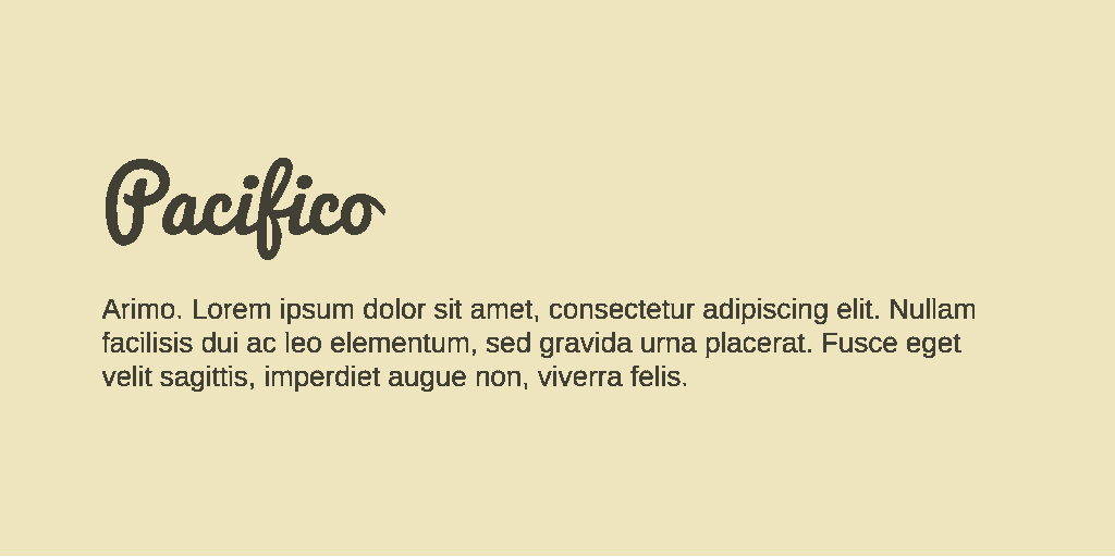 Pacifico & Arimo font combination