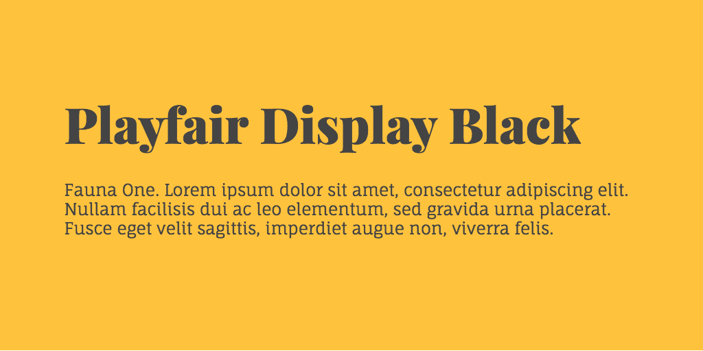 Playfair Display & Fauna One font combination