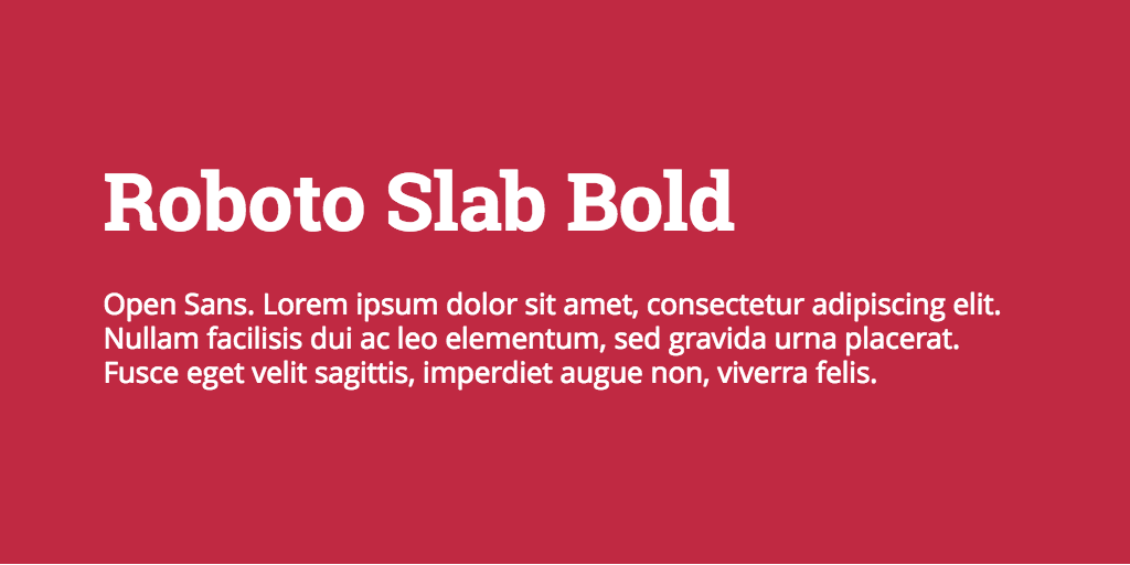 Roboto Slab & Open Sans font combination