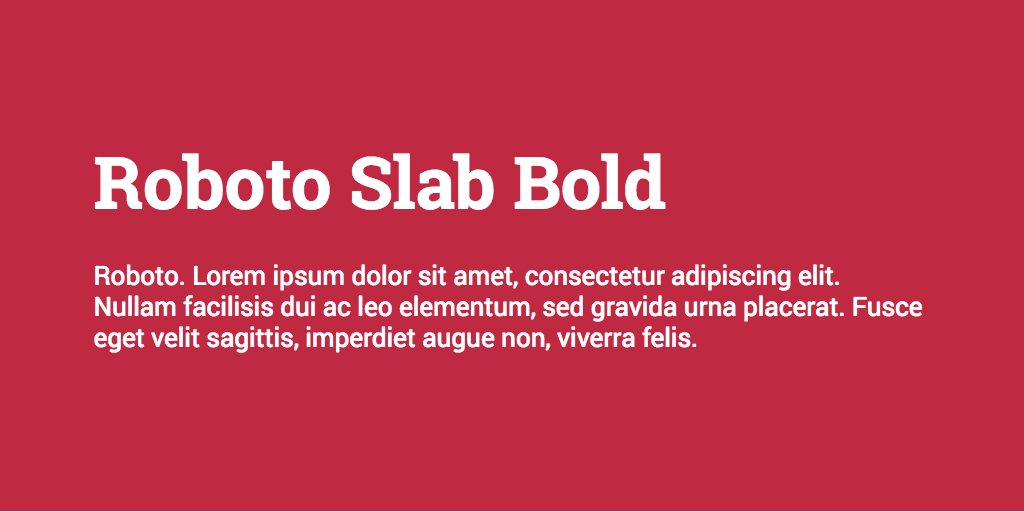 Roboto Slab & Roboto font combination