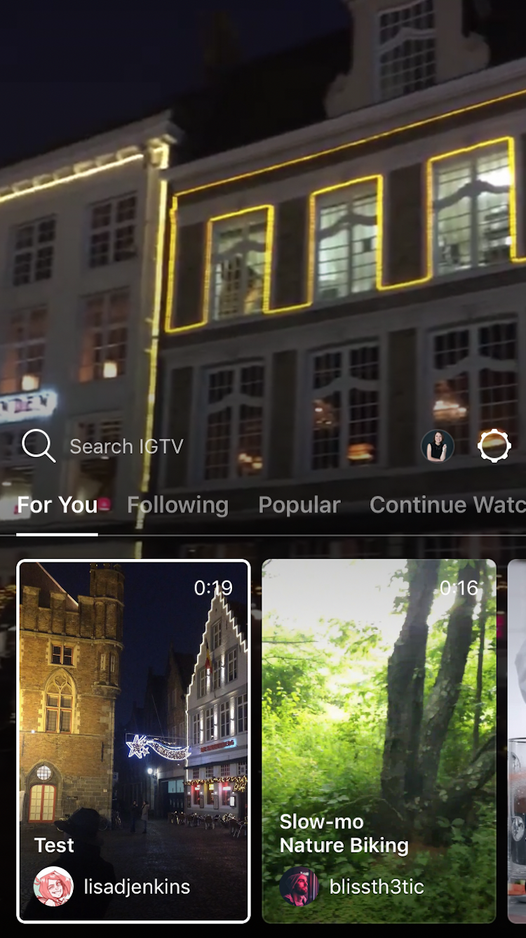 Instagram IGTV explore new videos