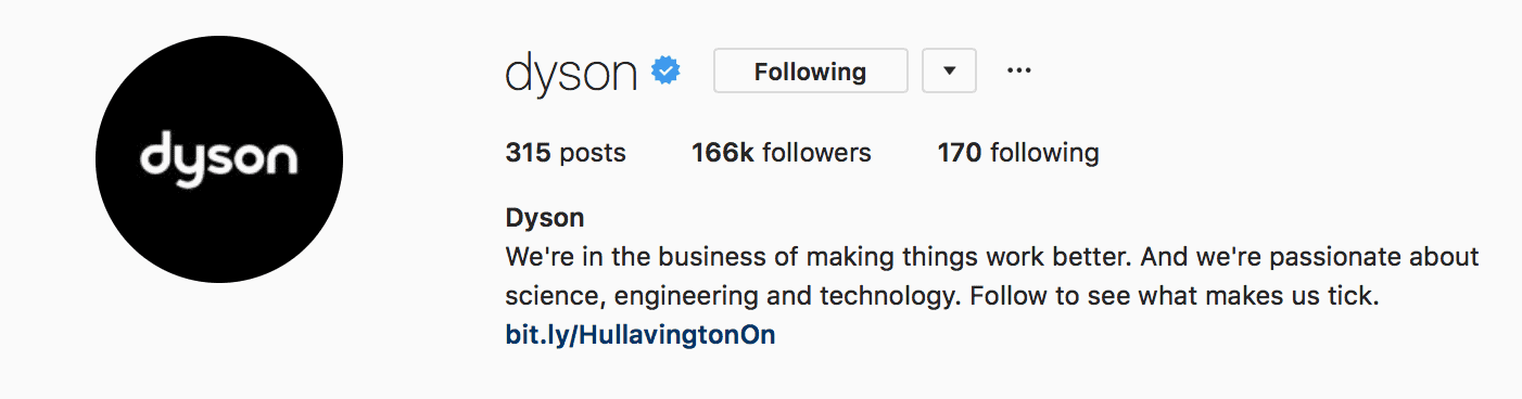 dyson instagram profile picture